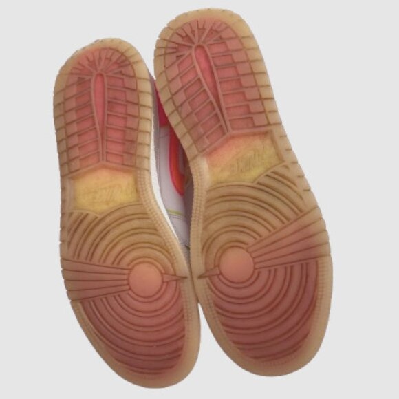 Nike Girls Air Jordan 1 Hightops Mid GS "Edge Glow" White with Neon Colors, 6Y - Picture 9 of 11